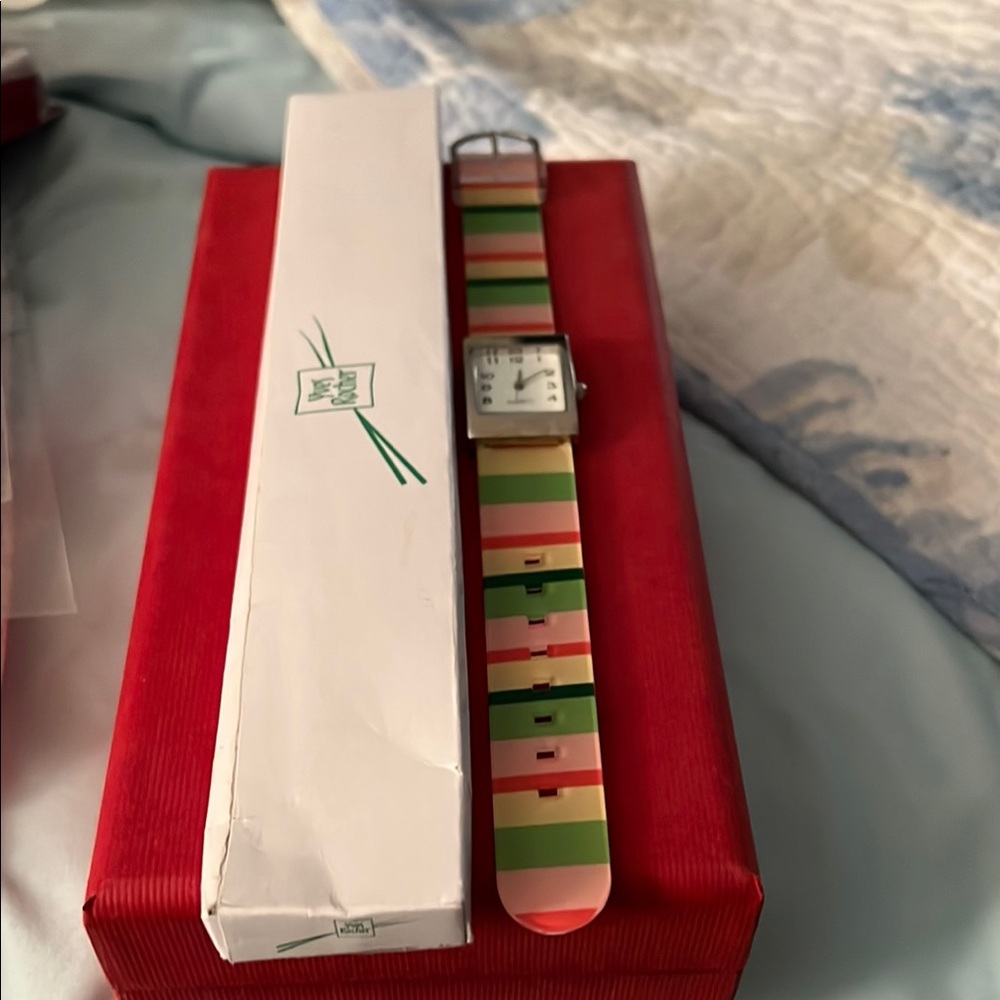 Yves Rocher Multicolor Striped Watch